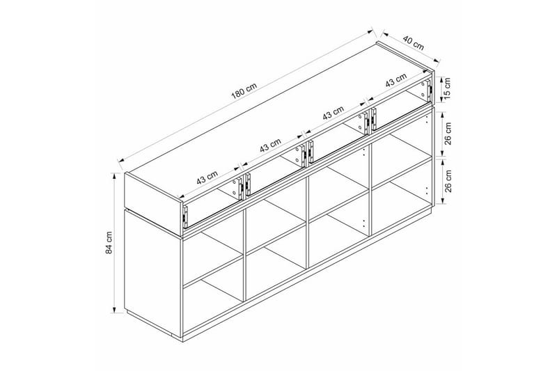 Tolwin Konsollbord 180 cm - Svart/Hvit - Møbler - Bord - Avlastningsbord - Gangbord