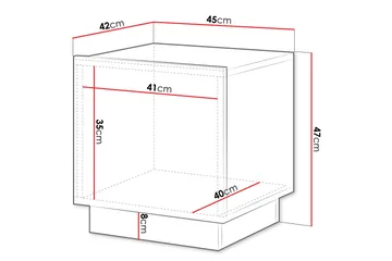 Torvalen Sängbord 45 cm - Hvit - Møbler - Bord - Avlastningsbord - Sengebord & nattbord