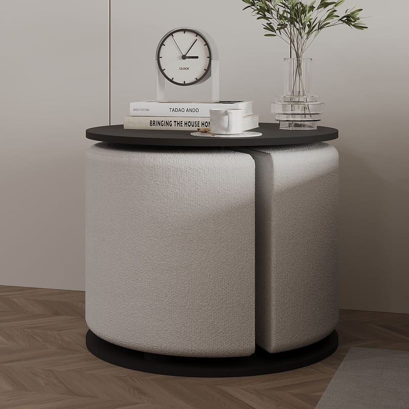 Torven Sett med sidebord 43x47x43 cm - Antrasitt - Møbler - Bord - Avlastningsbord - Lampebord & sidebord