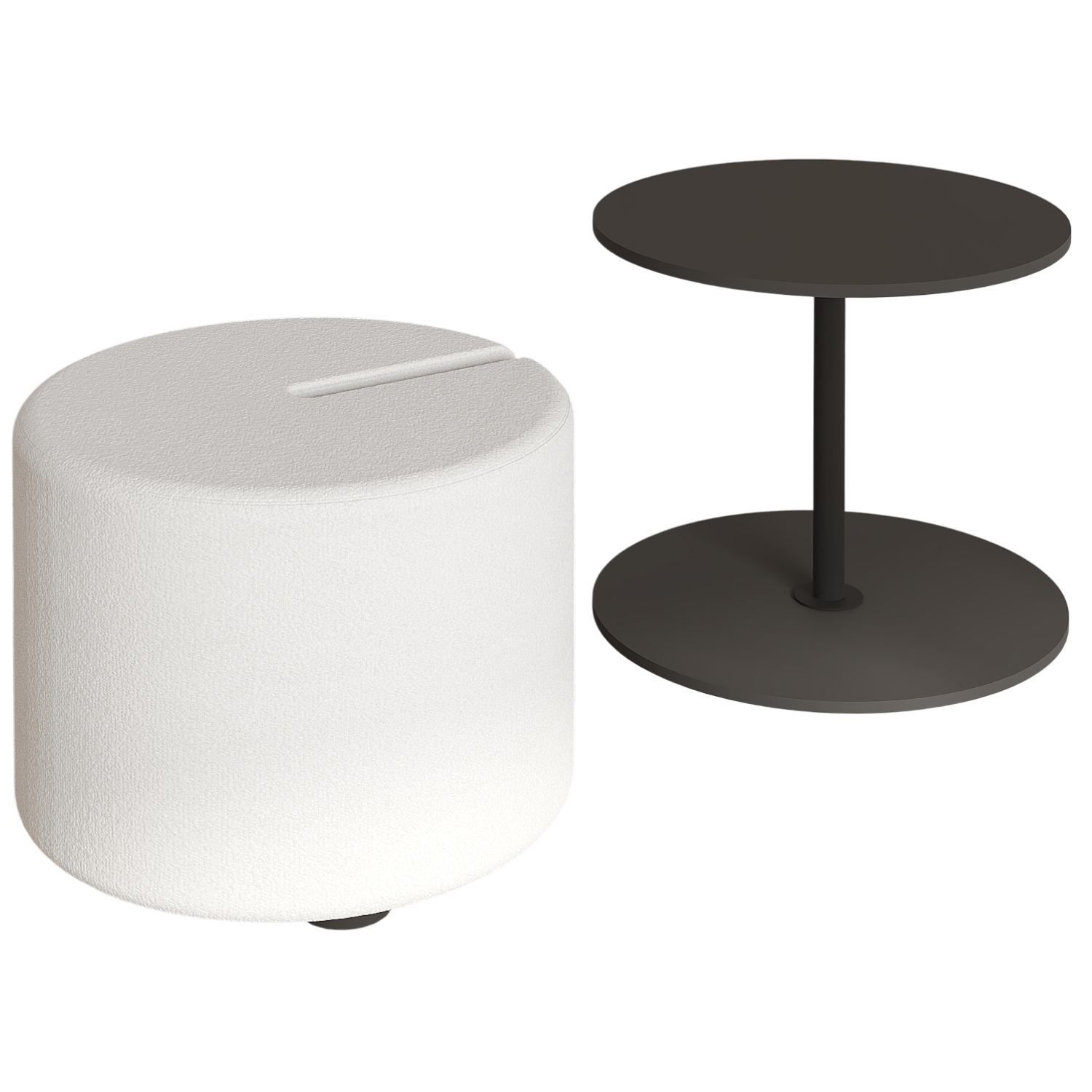 Torven Sett med sidebord 43x47x43 cm - Antrasitt