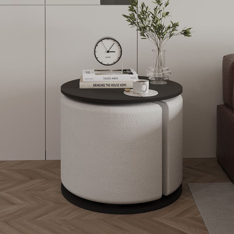 Torven Sett med sidebord 43x47x43 cm - Antrasitt - Møbler - Bord - Avlastningsbord - Lampebord & sidebord