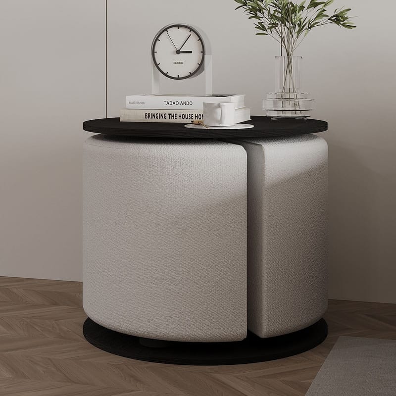 Torven Sett med sidebord 43x47x43 cm - Svart - Møbler - Bord - Avlastningsbord - Lampebord & sidebord