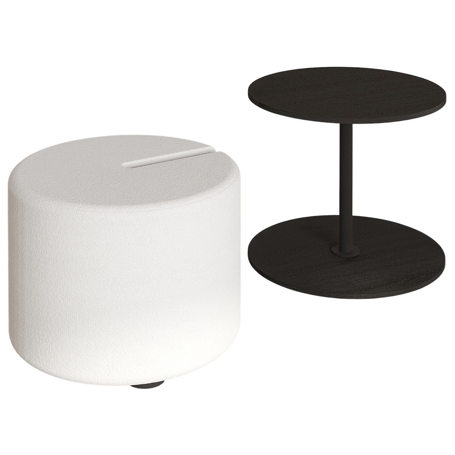 Torven Sett med sidebord 43x47x43 cm - Svart