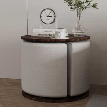 Torven Sett med sidebord 43x47x43 cm - Valnøtt - Møbler - Bord - Avlastningsbord - Lampebord & sidebord