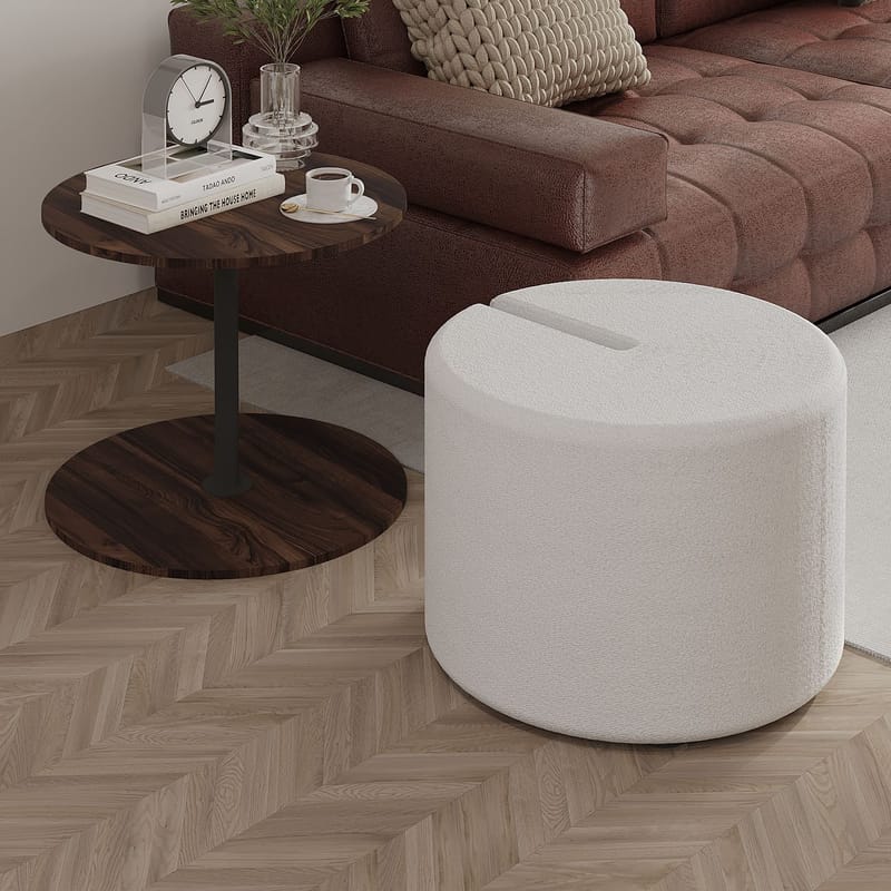 Torven Sett med sidebord 43x47x43 cm - Valnøtt - Møbler - Bord - Avlastningsbord - Lampebord & sidebord