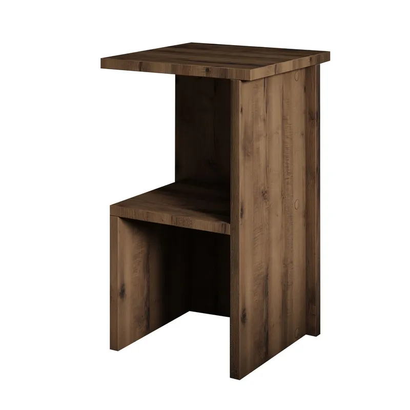 Tunel Nattbord 29,6x50x29,6 cm - Antikk valnøtt - Møbler - Bord - Avlastningsbord - Sengebord & nattbord