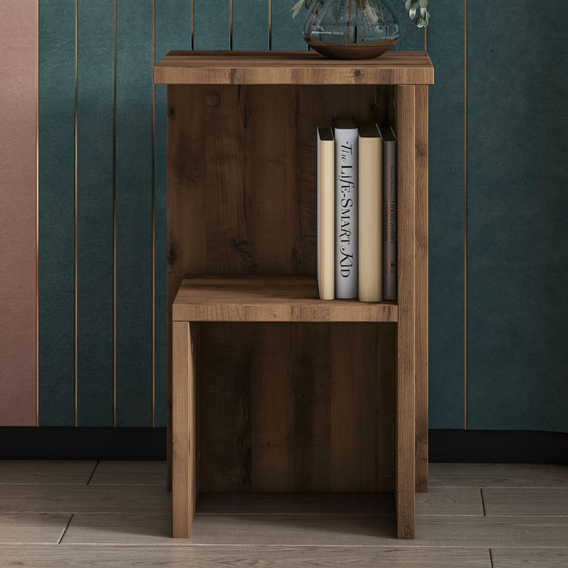 Tunel Nattbord 29,6x50x29,6 cm - Antikk valnøtt - Møbler - Bord - Avlastningsbord - Sengebord & nattbord