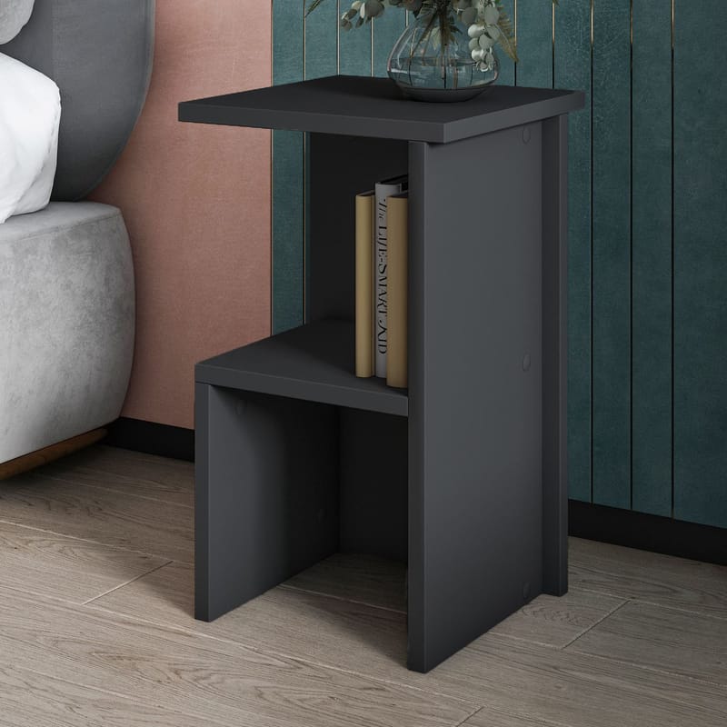 Tunel Nattbord 29,6x50x29,6 cm - Antrasitt - Møbler - Bord - Avlastningsbord - Sengebord & nattbord