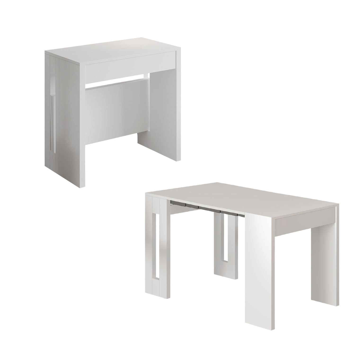 Uttrekkbart konsollbord Homitis Nivo (80 x 76,1 x 44 cm) Hvit -