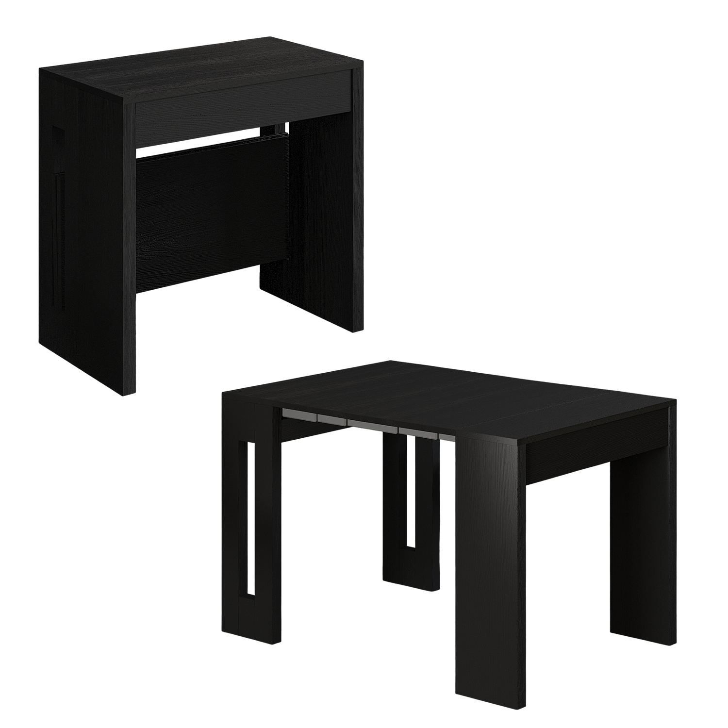 Uttrekkbart konsollbord Homitis Nivo (80 x 76,1 x 44 cm) Svart tre -