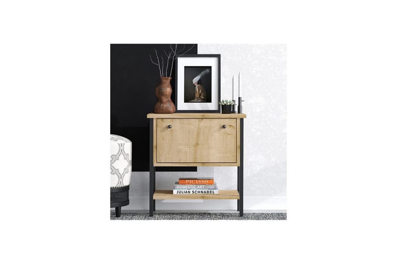 Valery Nattbord 55 cm - Eik/Sort - Møbler - Bord - Avlastningsbord - Sengebord & nattbord