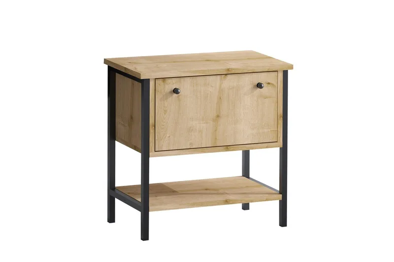 Valery Nattbord 55 cm, Eik/Sort