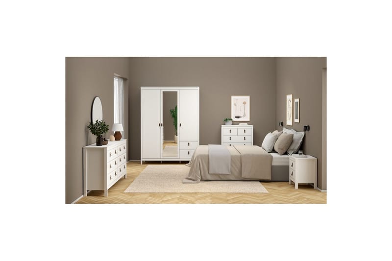 Vallvidera Sengebord 44 cm - Hvit - Møbler - Bord - Avlastningsbord - Sengebord & nattbord