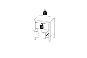 Vallvidera Sengebord 44 cm - Hvit - Møbler - Bord - Avlastningsbord - Sengebord & nattbord