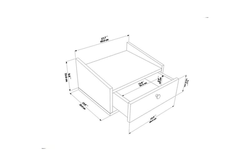 Valros Nattbord 45 cm - Hvit - Møbler - Bord - Avlastningsbord - Sengebord & nattbord