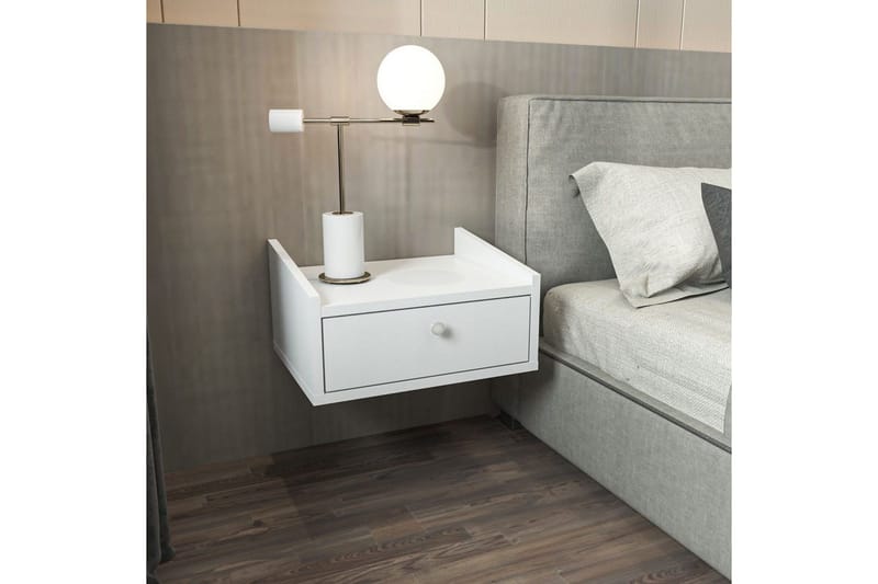 Valros Nattbord 45 cm - Hvit - Møbler - Bord - Avlastningsbord - Sengebord & nattbord