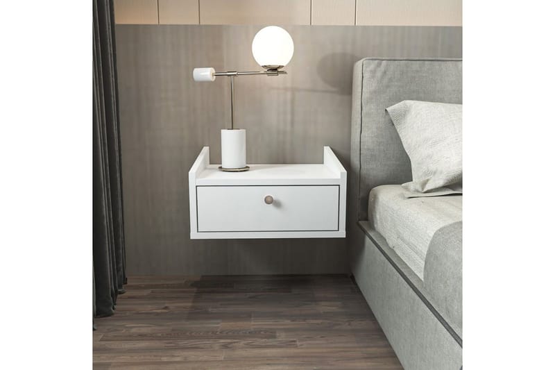 Valros Nattbord 45 cm - Hvit - Møbler - Bord - Avlastningsbord - Sengebord & nattbord