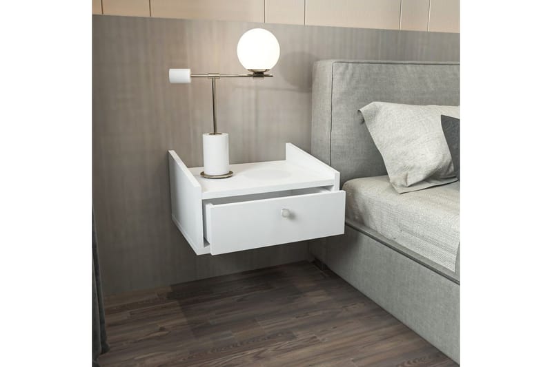 Valros Nattbord 45 cm - Hvit - Møbler - Bord - Avlastningsbord - Sengebord & nattbord