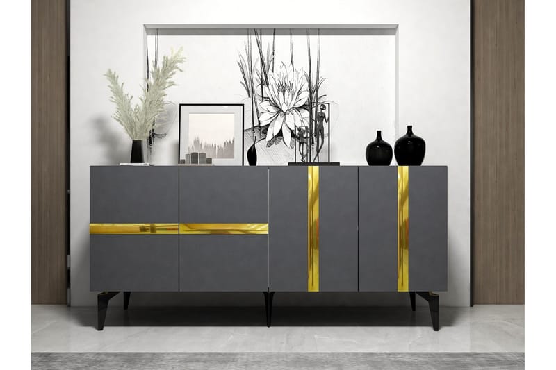 Vania Konsollbord 150 cm - Antrasitt/Gull - Møbler - Bord - Avlastningsbord - Gangbord