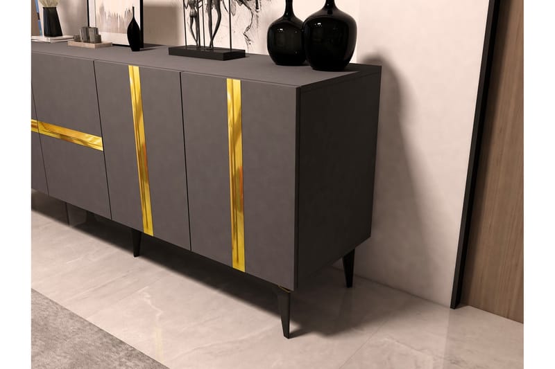 Vania Konsollbord 150 cm - Antrasitt/Gull - Møbler - Bord - Avlastningsbord - Gangbord