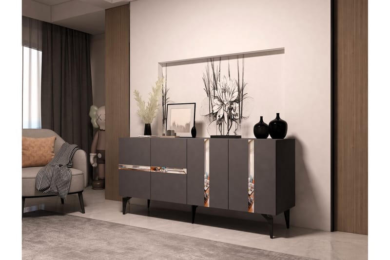 Vania Konsollbord 150 cm - Antrasitt/Sølv - Møbler - Bord - Avlastningsbord - Gangbord