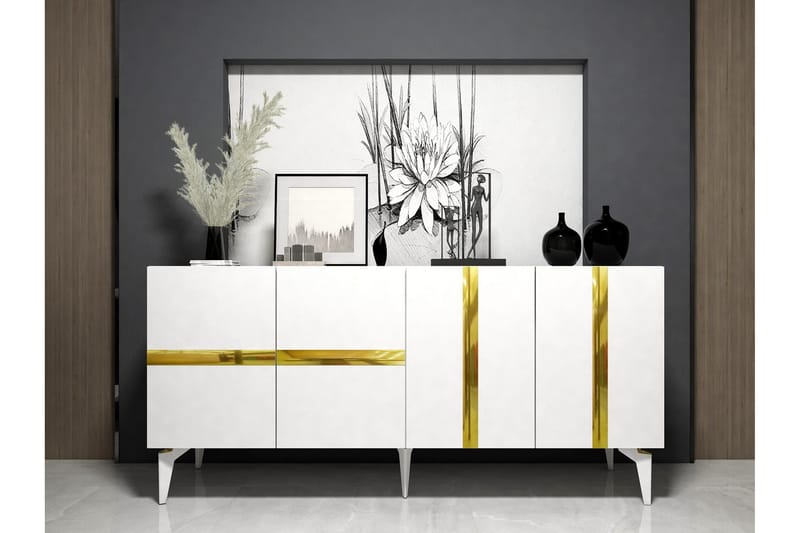 Vania Konsollbord 150 cm - Hvit/Gull - Møbler - Bord - Avlastningsbord - Gangbord