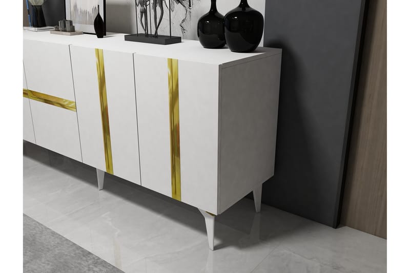 Vania Konsollbord 150 cm - Hvit/Gull - Møbler - Bord - Avlastningsbord - Gangbord