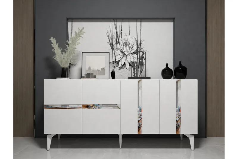 Vania Konsollbord 150 cm - Hvit/Sølv - Møbler - Bord - Avlastningsbord - Gangbord