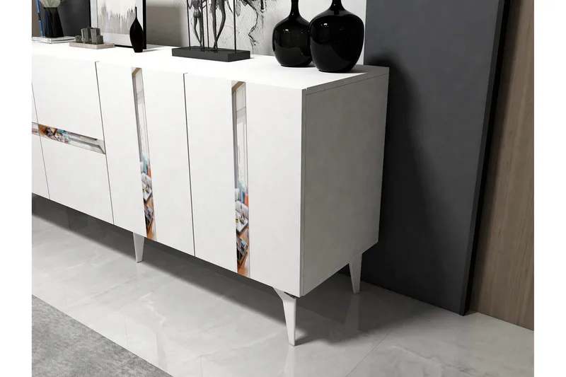 Vania Konsollbord 150 cm - Hvit/Sølv - Møbler - Bord - Avlastningsbord - Gangbord