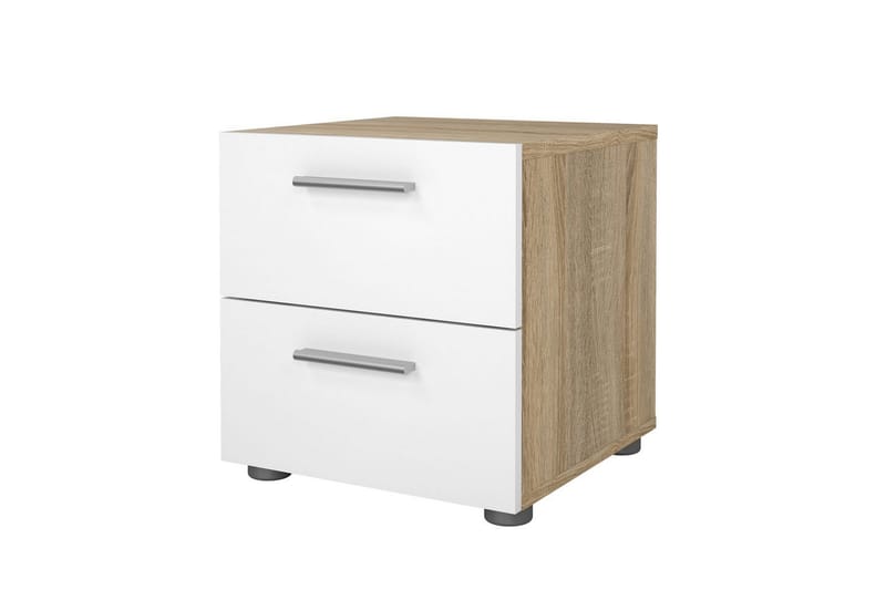 Vansu Nattbord 40 cm - Hvit/Natur - Møbler - Bord - Avlastningsbord - Sengebord & nattbord
