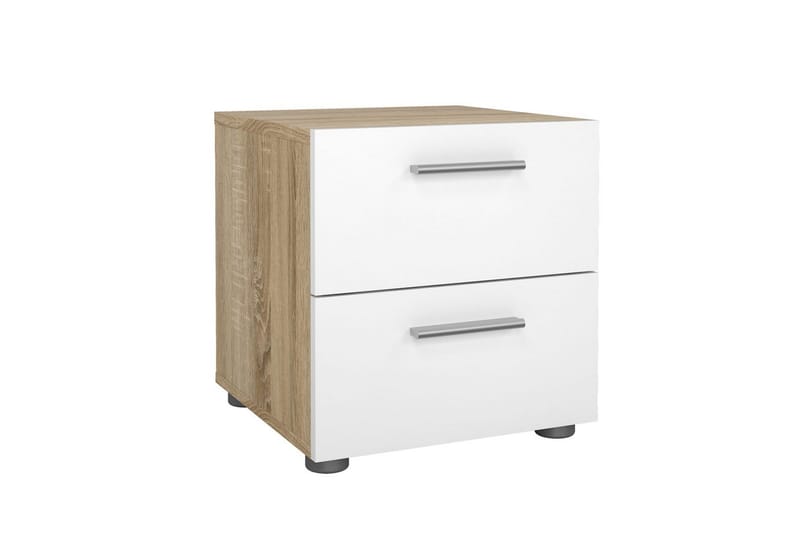 Vansu Nattbord 40 cm - Hvit/Natur - Møbler - Bord - Avlastningsbord - Sengebord & nattbord