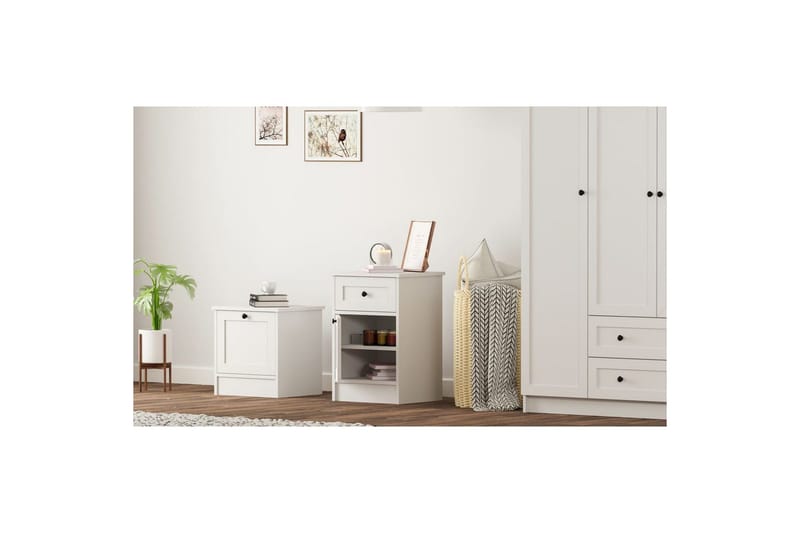 Varion Nattbord 45 cm - Matt Hvit - Møbler - Bord - Avlastningsbord - Sengebord & nattbord