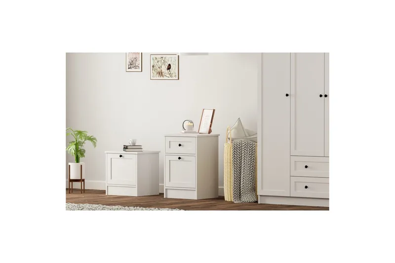 Varion Nattbord 45 cm - Matt Hvit - Møbler - Bord - Avlastningsbord - Sengebord & nattbord