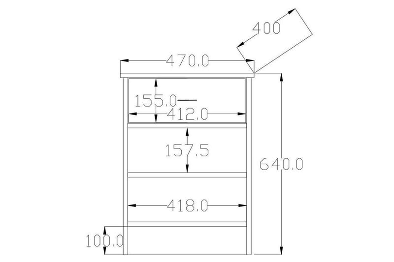 Varion Nattbord 45 cm - Matt Hvit - Møbler - Bord - Avlastningsbord - Sengebord & nattbord