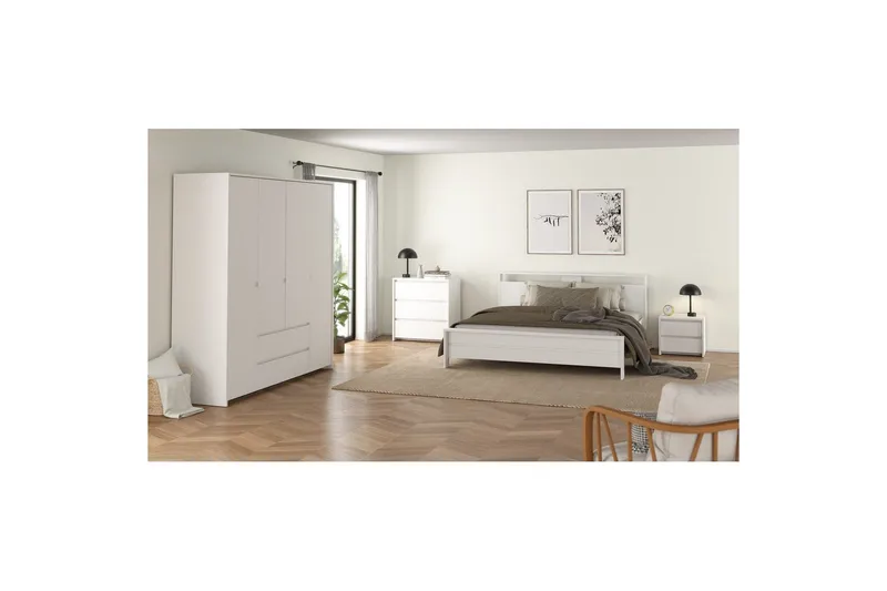 Varun Sengebord 52 cm - Hvit - Møbler - Bord - Avlastningsbord - Sengebord & nattbord