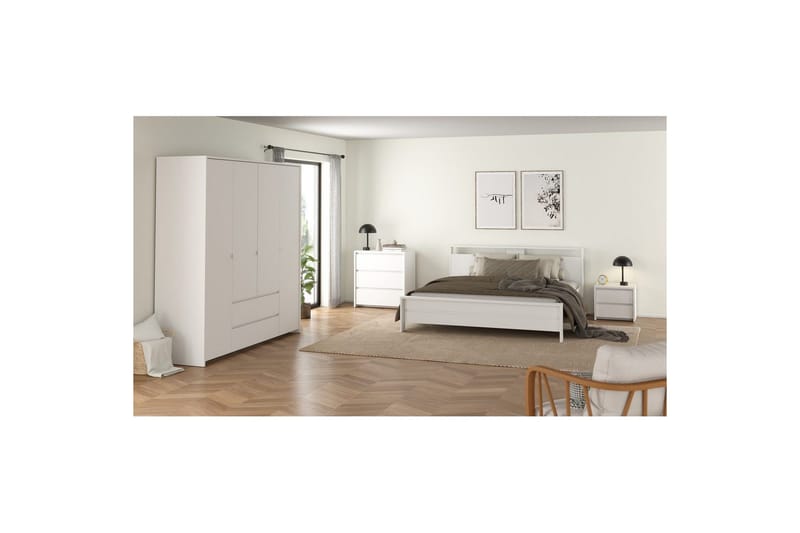 Varun Sengebord 52 cm - Hvit - Møbler - Bord - Avlastningsbord - Sengebord & nattbord