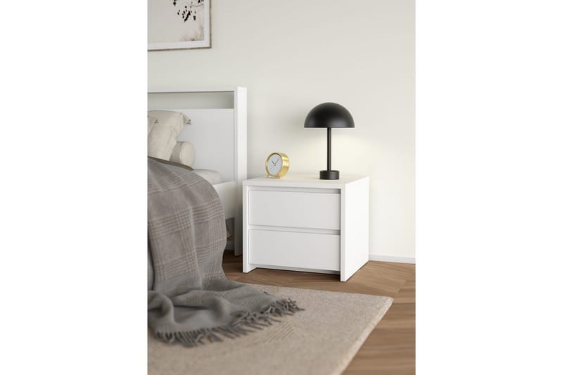 Varun Sengebord 52 cm - Hvit - Møbler - Bord - Avlastningsbord - Sengebord & nattbord