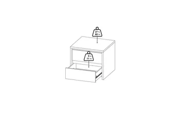 Varun Sengebord 52 cm - Hvit - Møbler - Bord - Avlastningsbord - Sengebord & nattbord