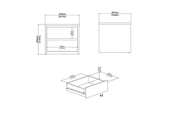Varun Sengebord 52 cm - Hvit - Møbler - Bord - Avlastningsbord - Sengebord & nattbord