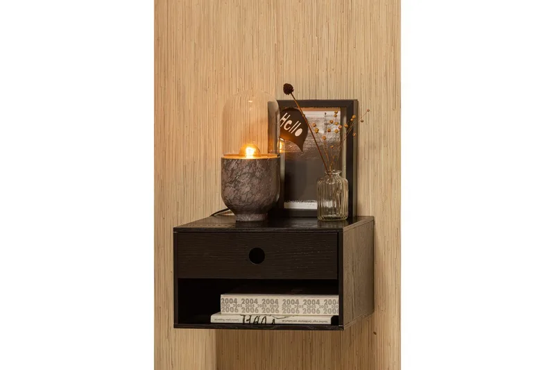 Vegghengt nattbord Nancy - Svart - Møbler - Bord - Avlastningsbord - Sengebord & nattbord