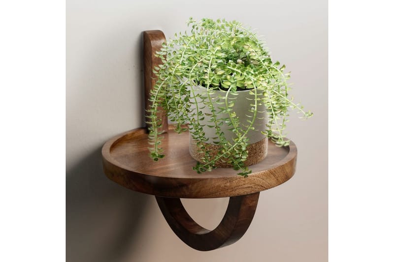 Vegghylle Wohnling Rundt heltre veggmontert nattbord i landstil - Møbler - Bord - Avlastningsbord - Sengebord & nattbord