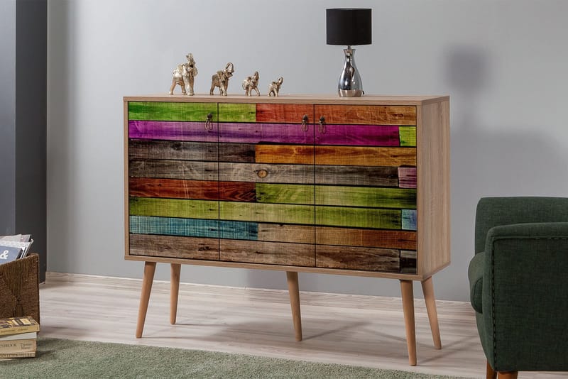 Vellavie Skjenk Regnbuepanel - Flerfarget - Møbler - Bord - Avlastningsbord
