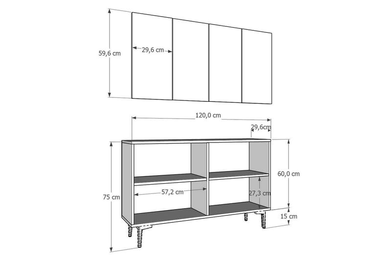 Velorae Konsollbord 120 cm - Antrasitt/Sølv - Møbler - Bord - Avlastningsbord - Gangbord