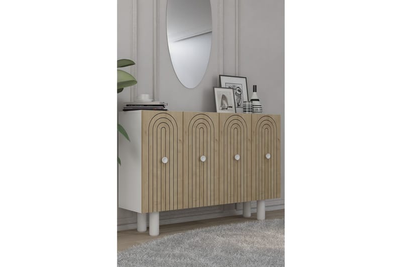 Velorae Konsollbord 120 cm - Hvit/Eik - Møbler - Bord - Avlastningsbord - Gangbord