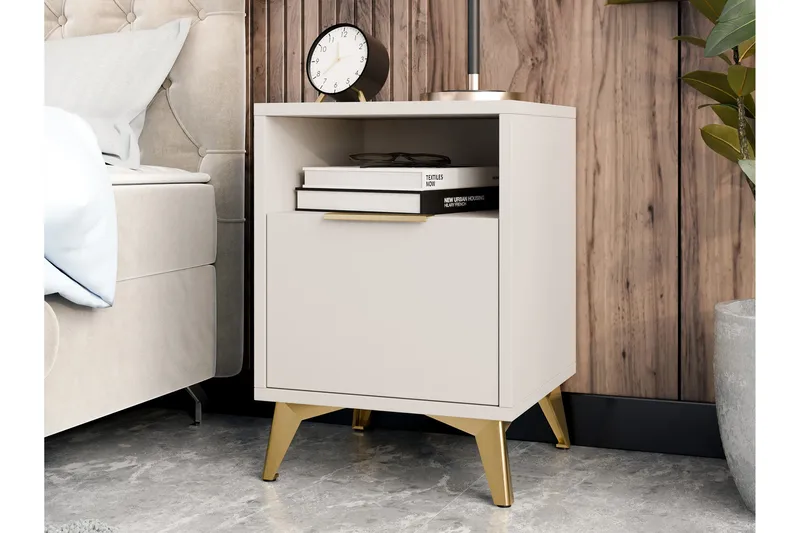 Vemdalen Nattbord 44 cm - Sand beige - Møbler - Bord - Avlastningsbord - Sengebord & nattbord