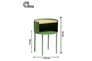 Veyric Sidebord 40 cm - Grønn - Møbler - Bord - Avlastningsbord - Lampebord & sidebord
