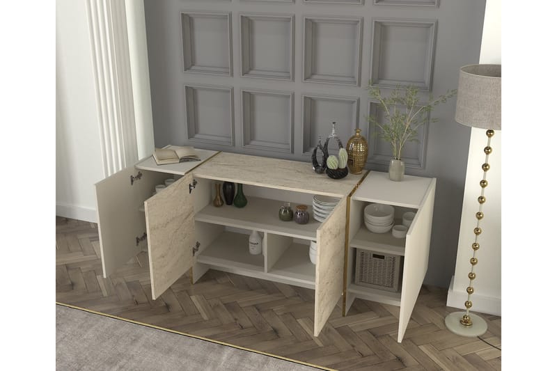 Veyron Konsollbord 180 cm - Beige/Sandstein - Møbler - Bord - Avlastningsbord - Gangbord