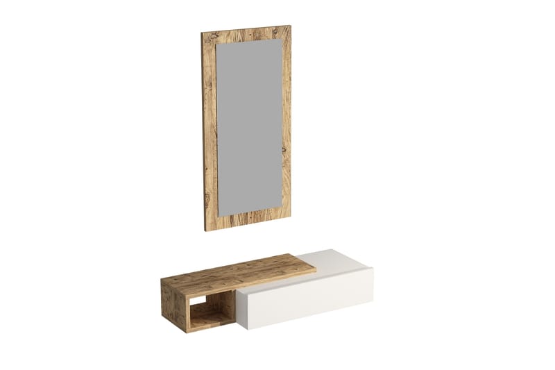 Vien Sidebord 82 cm - Brun/Hvit - Møbler - Bord - Avlastningsbord - Lampebord & sidebord