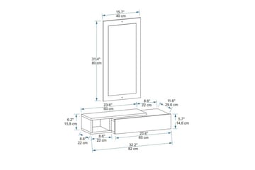 Vien Sidebord 82 cm - Brun/Hvit - Møbler - Bord - Avlastningsbord - Lampebord & sidebord