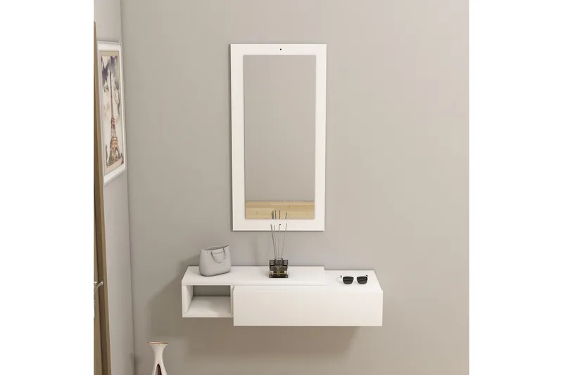 Vien Sidebord 82 cm - Hvit - Møbler - Bord - Avlastningsbord - Lampebord & sidebord